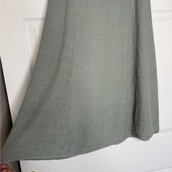 Isabella Bird Linen Silk Knit Button Front Midi Skirt Olive Green Size L Coastal - Picture 6 of 12